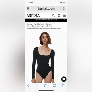 Aritzia Babaton Squareneck Long Sleeve Bodysuit